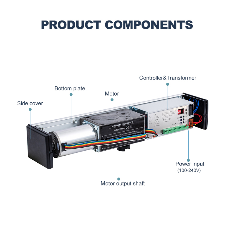Operador de porta giratória automática de ajuste de alto desempenho para uso residencial