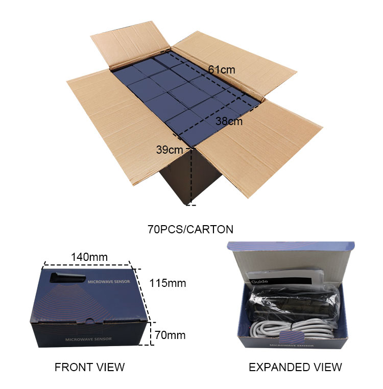 Sensor de movimento de microondas ajustável externamente para porta automática